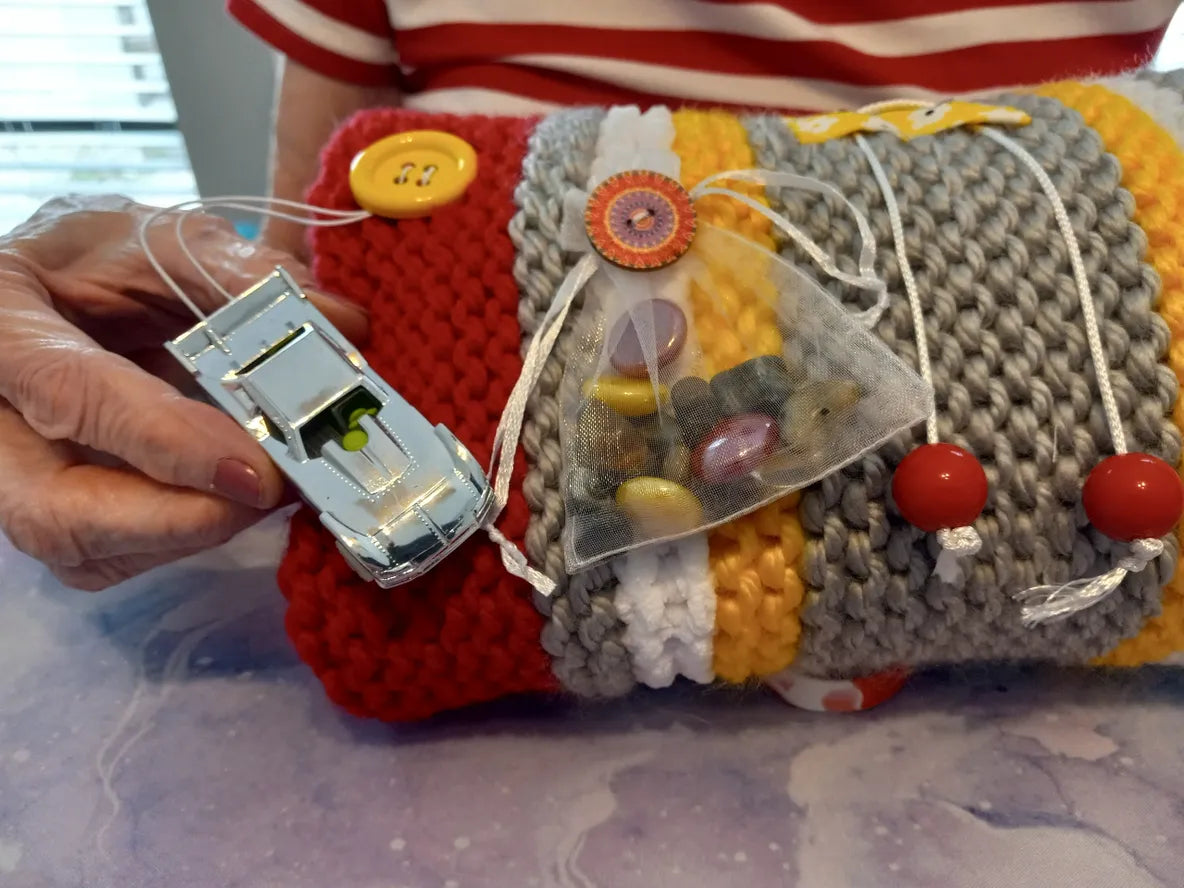 Red, Gray, Yellow - Men's Muff with Car